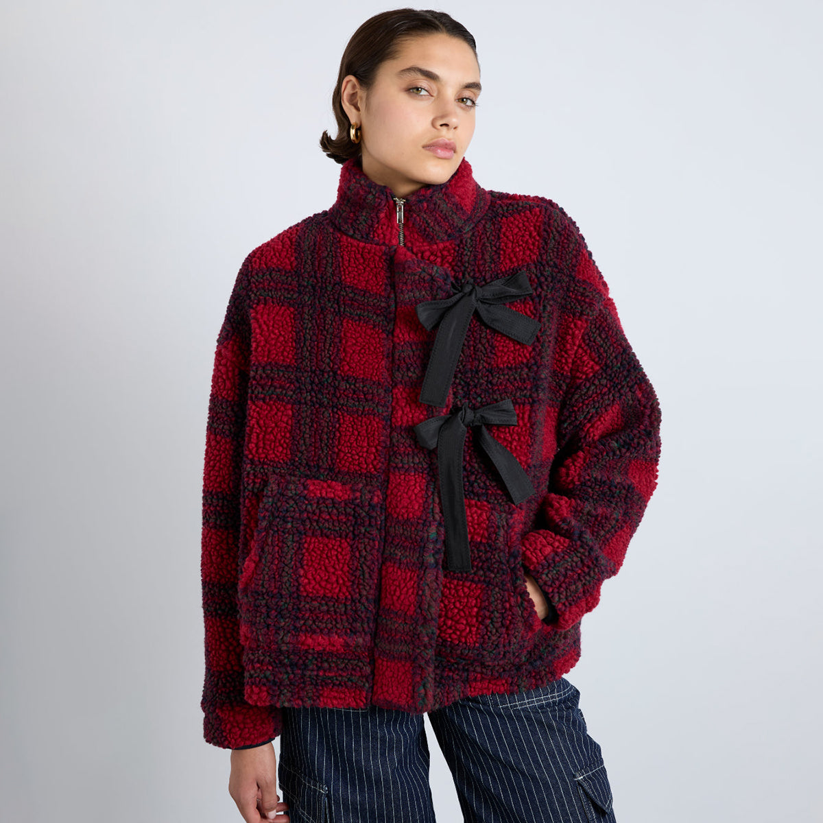 Checkered jacket red hotsell