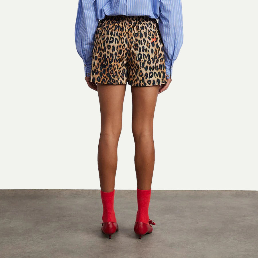 Damson Madder Leopard Print Pull On Shorts