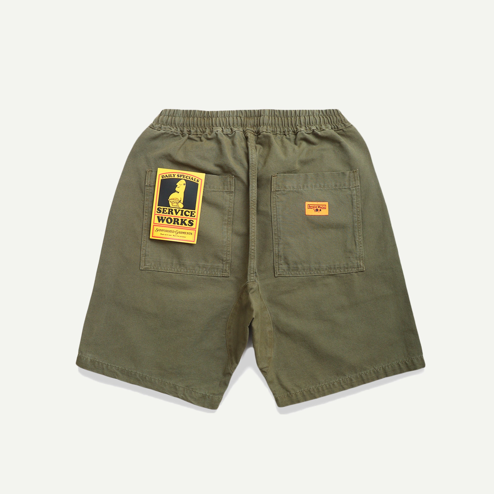 Service Works Olive Canvas Chef Shorts