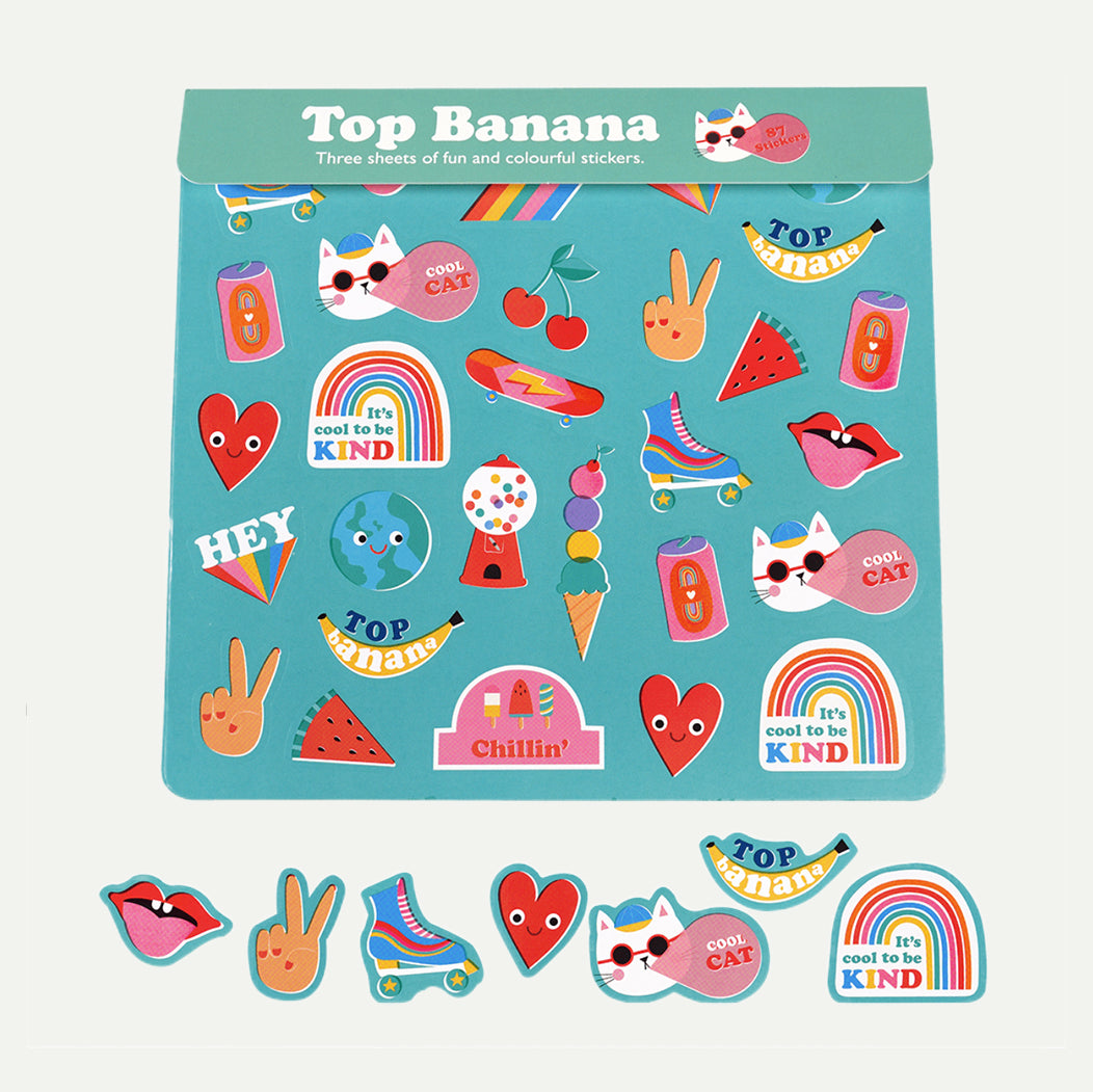 Rex London Top Banana 3 Sheet Stickers Set