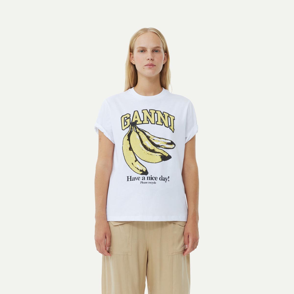 GANNI Basic Jersey Banana Relaxed T-shirt