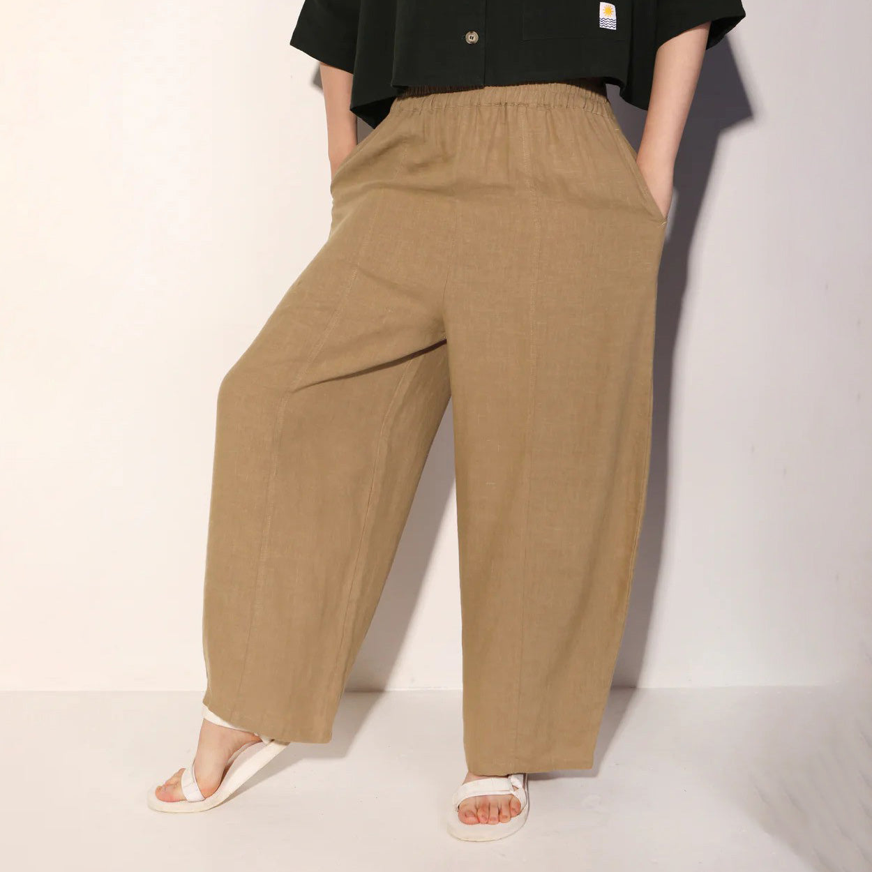L.F. Markey Stone Basic Linen Trouser