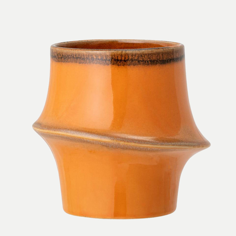Orange Stoneware Neya Flowerpot