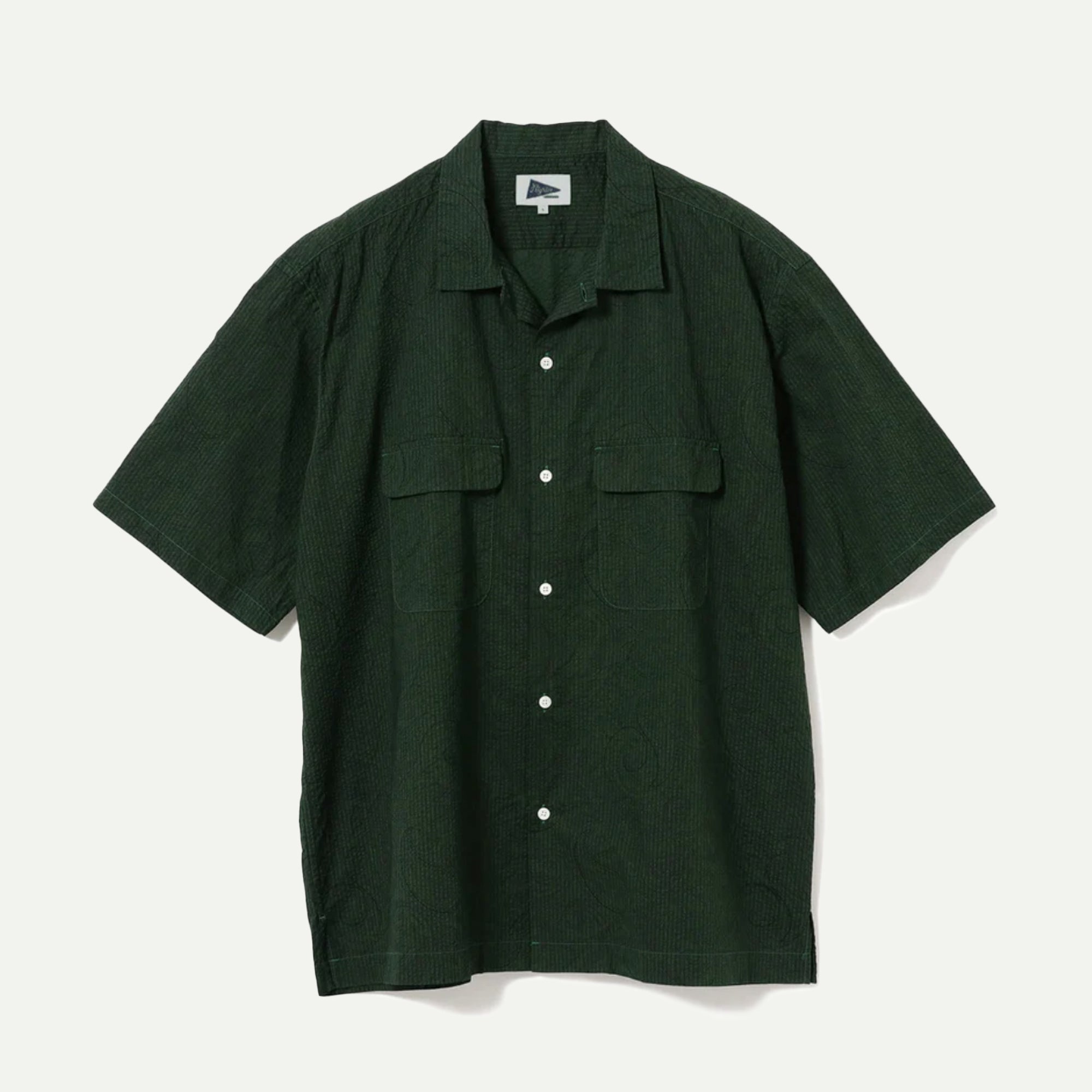 Pilgrim Surf & Supply Green Sam Paisley Short Sleeve Shirt