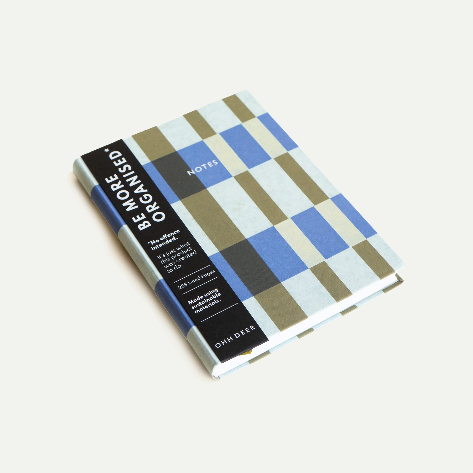 Ohh Deer Evelina Blue & Green Stripes Linen Notebook