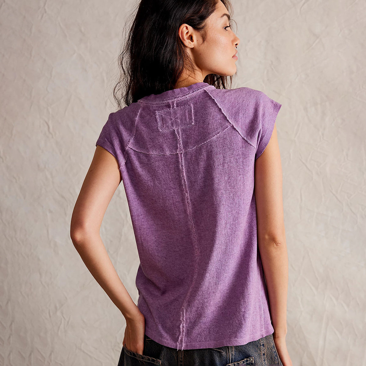 Free People Mauve Mousse Riley Tee