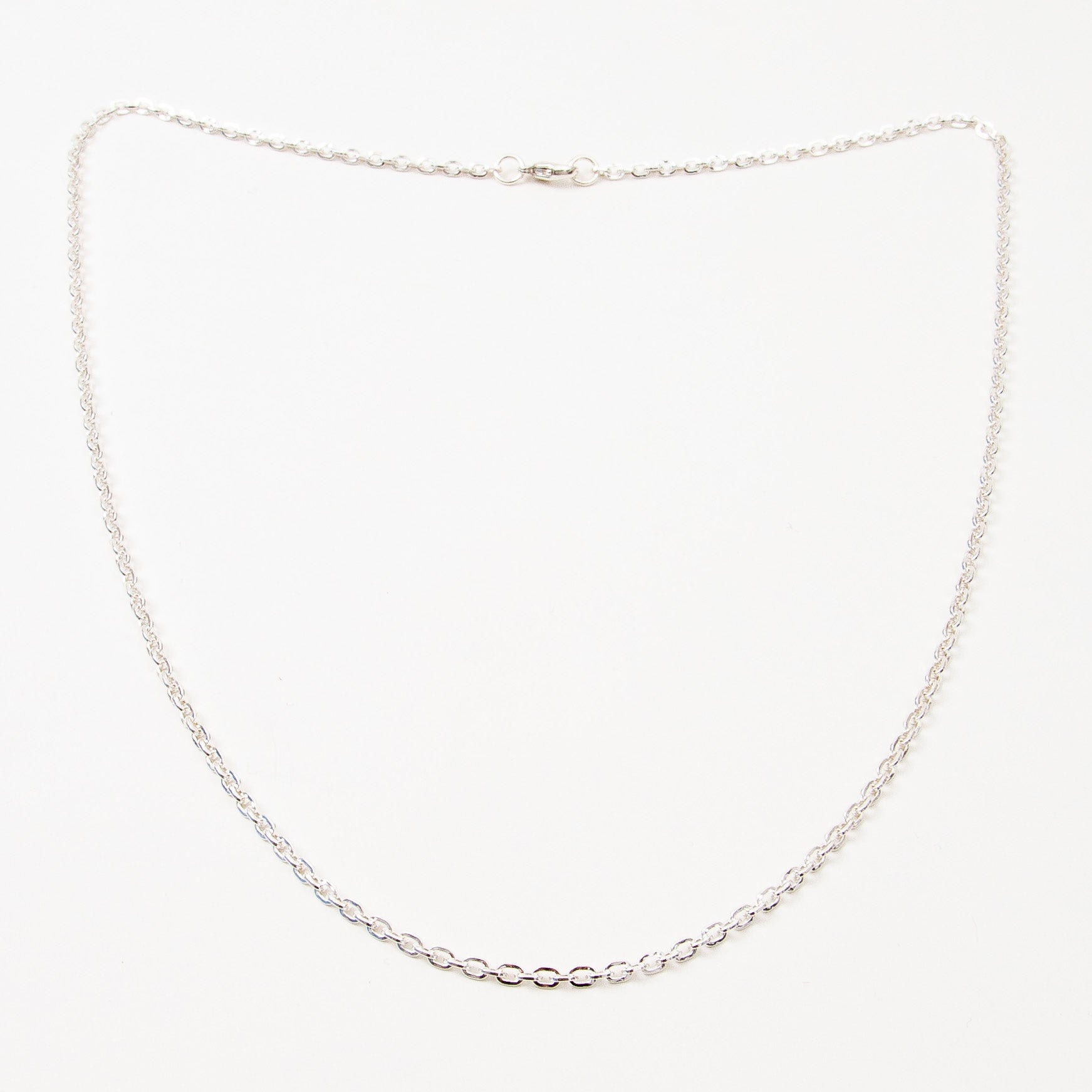 Sterling silver flat chain on sale necklace