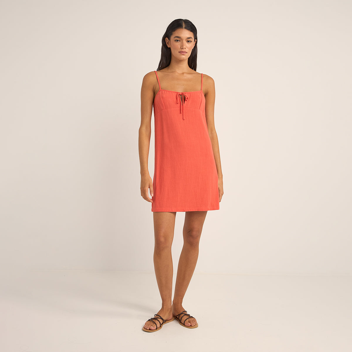Rhythm Coral Seacoast Keyhole Slip Dress