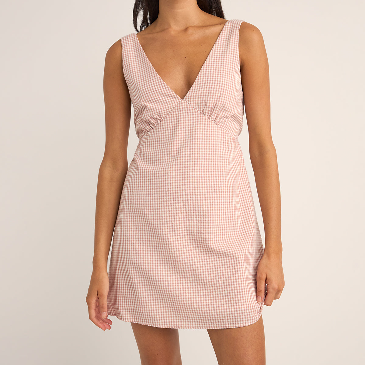 Rhythm Dusty Pink Lola Check Mini Dress
