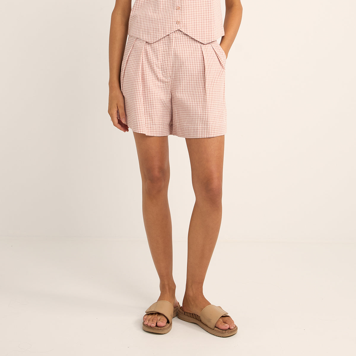 Rhythm Dusty Pink Lola Check Short