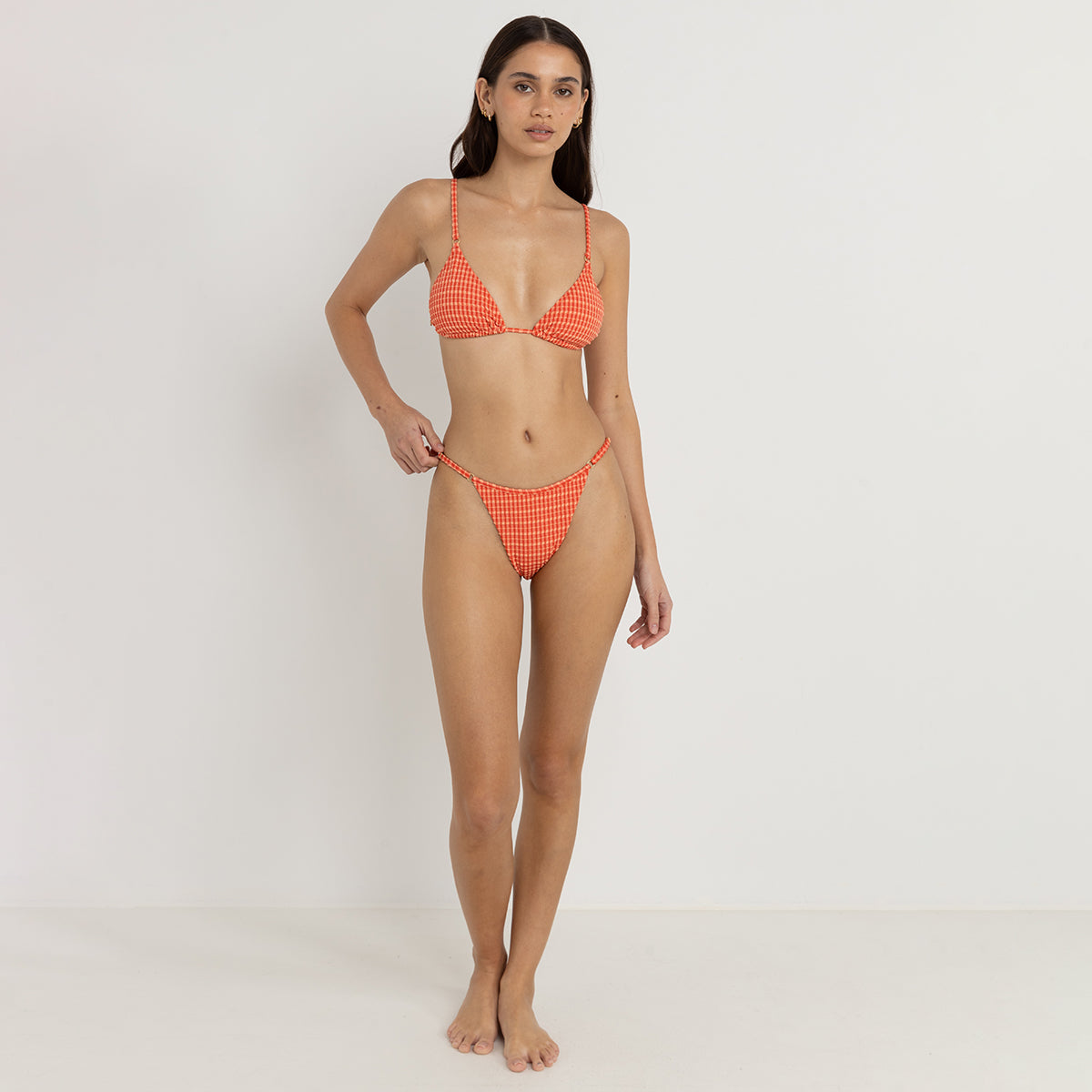 Rhythm Red Lola Check Slide Tri Top
