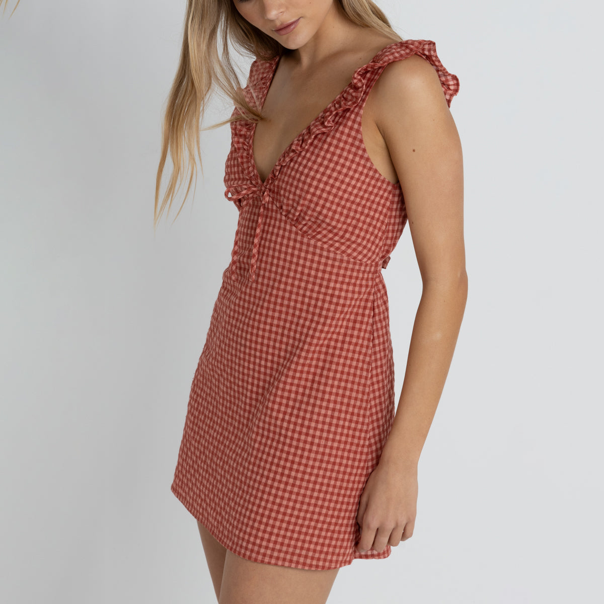 Rhythm Red Lola Check Mini Dress