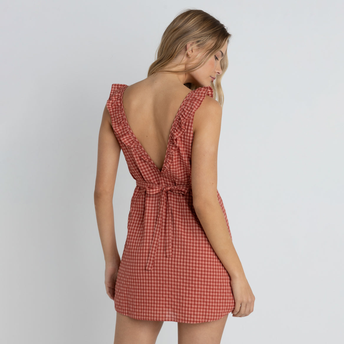 Rhythm Red Lola Check Mini Dress