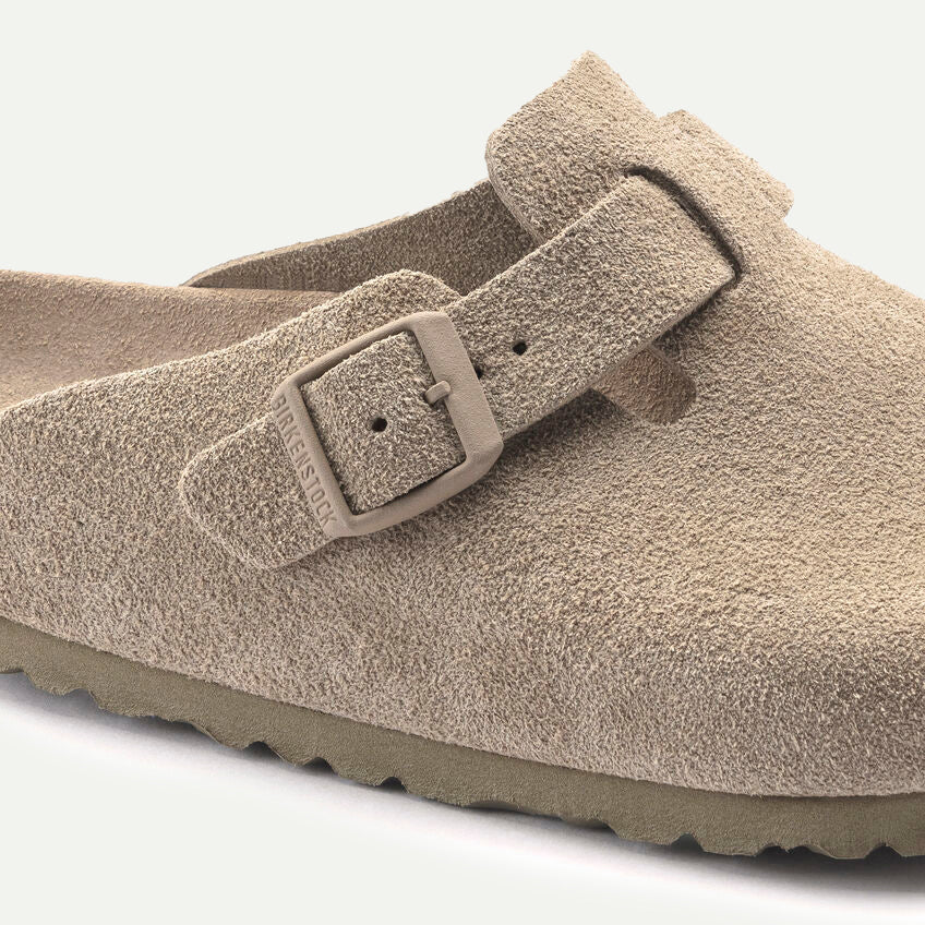 Birkenstock Faded Khaki Suede Leather Boston Sandals