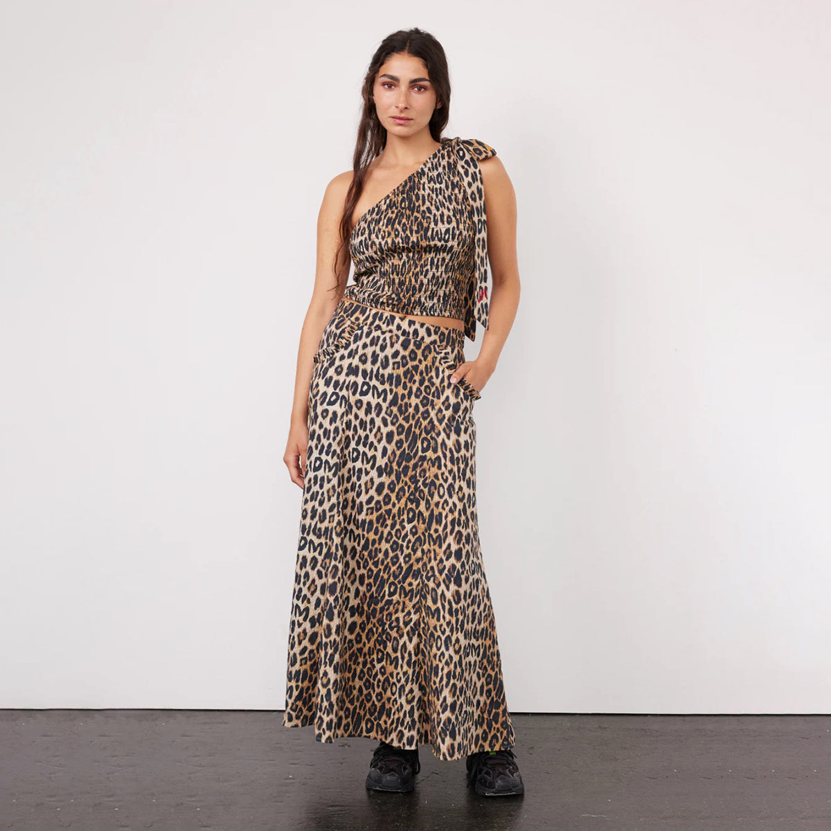 Damson Madder Leopard Print Hyan Midi Skirt