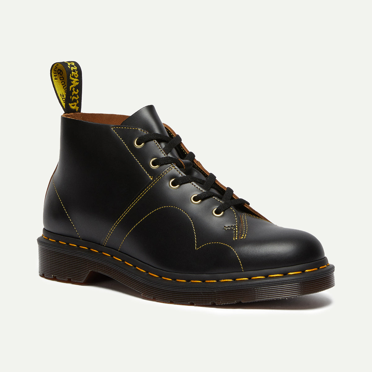 Dr. Martens Men's Black Church Vintage Smooth Leather Monkey Boots