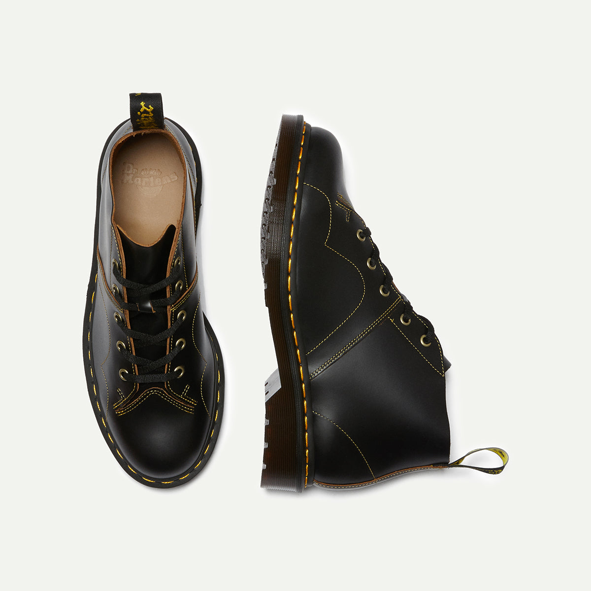 Dr. Martens Men's Black Church Vintage Smooth Leather Monkey Boots