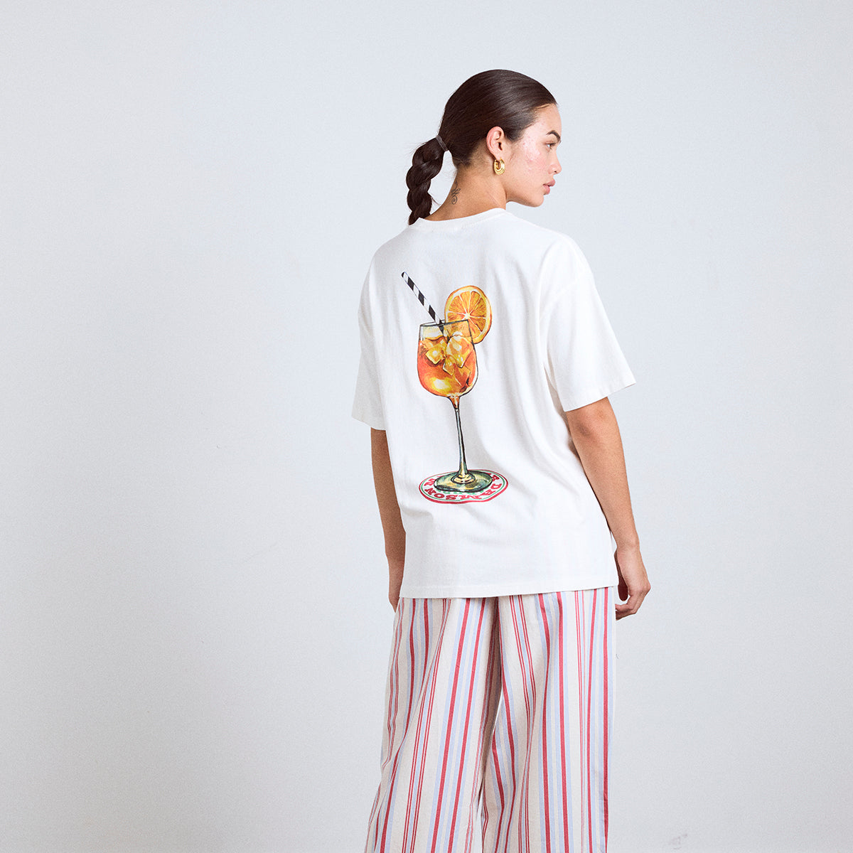 Damson Madder White Spritz Boyfriend T-Shirt