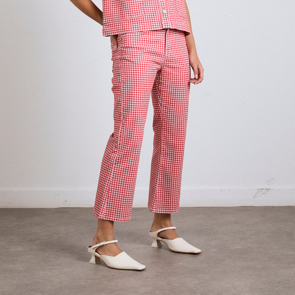 Damson Madder Red Gingham Kenny Jeans