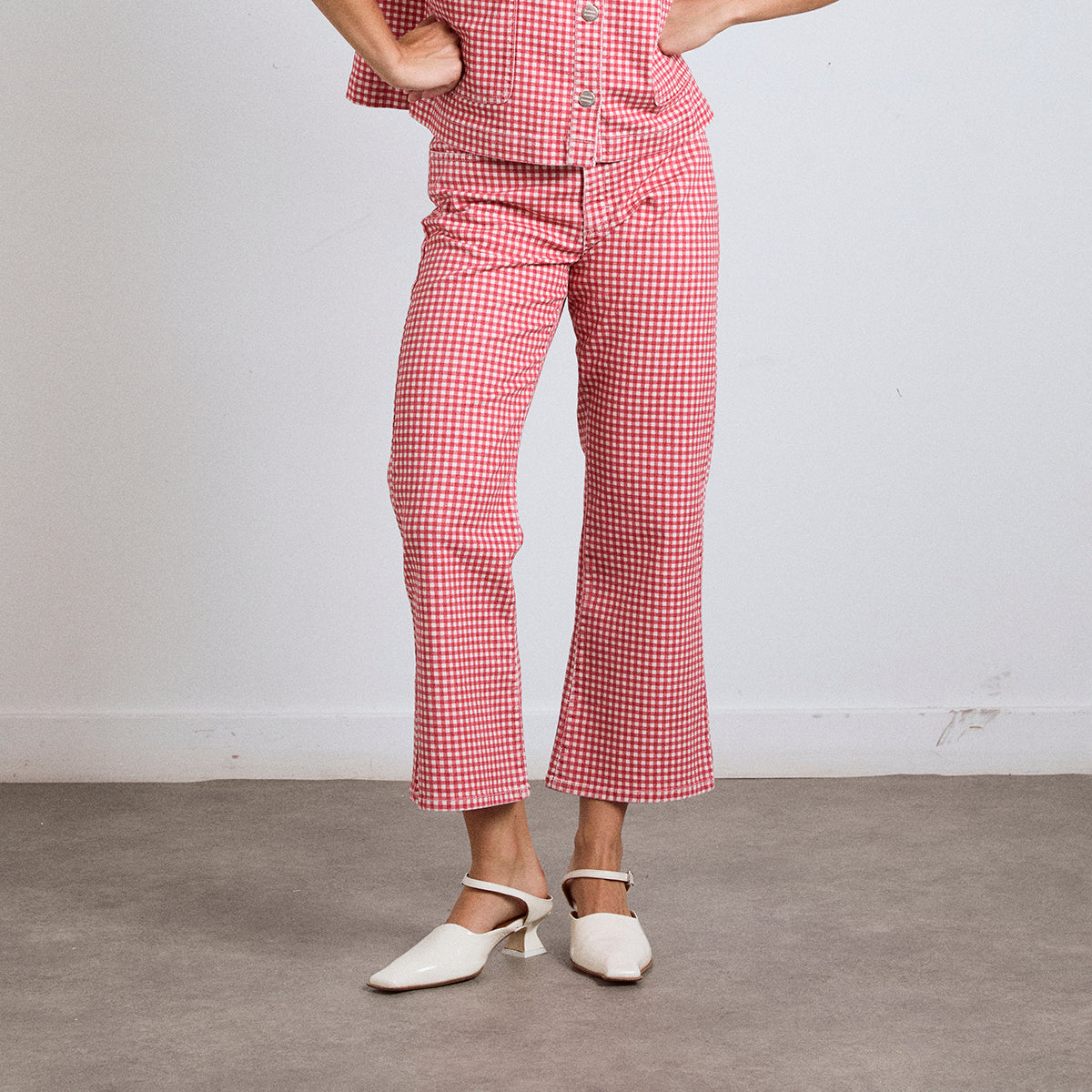 Damson Madder Red Gingham Kenny Jeans