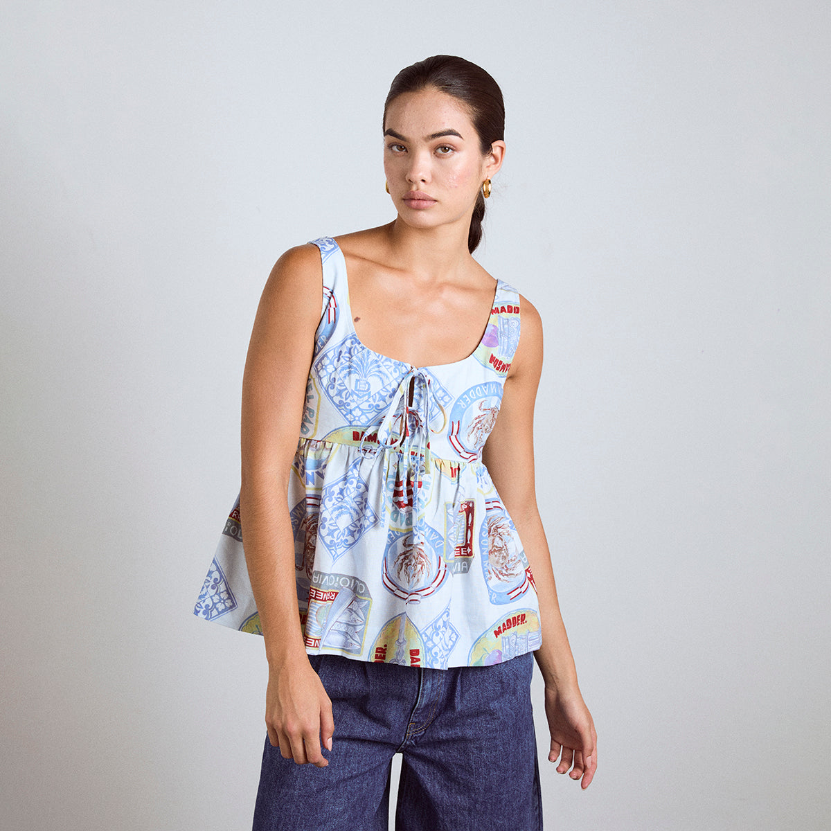 Damson Madder Holiday Print Penny Shell Top