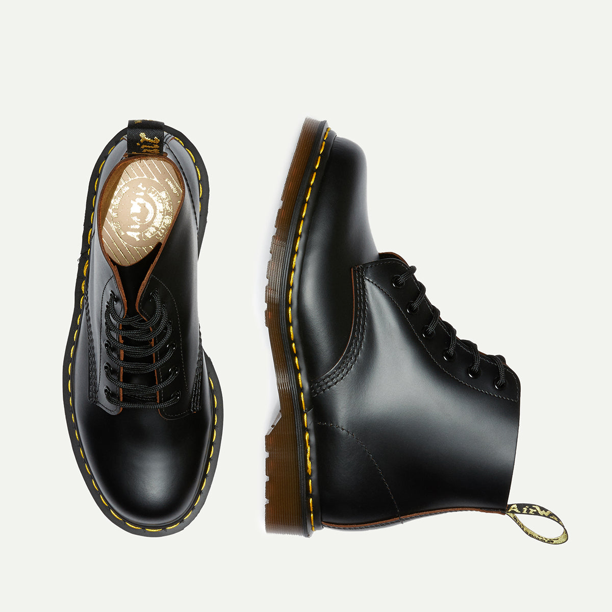 Dr. Martens Black Vintage 101 Quilon Leather Ankle Boots