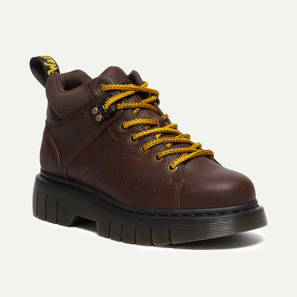 Dr. Martens Dark Brown Grizzly Woodard Leather Lace Up Ankle Boots