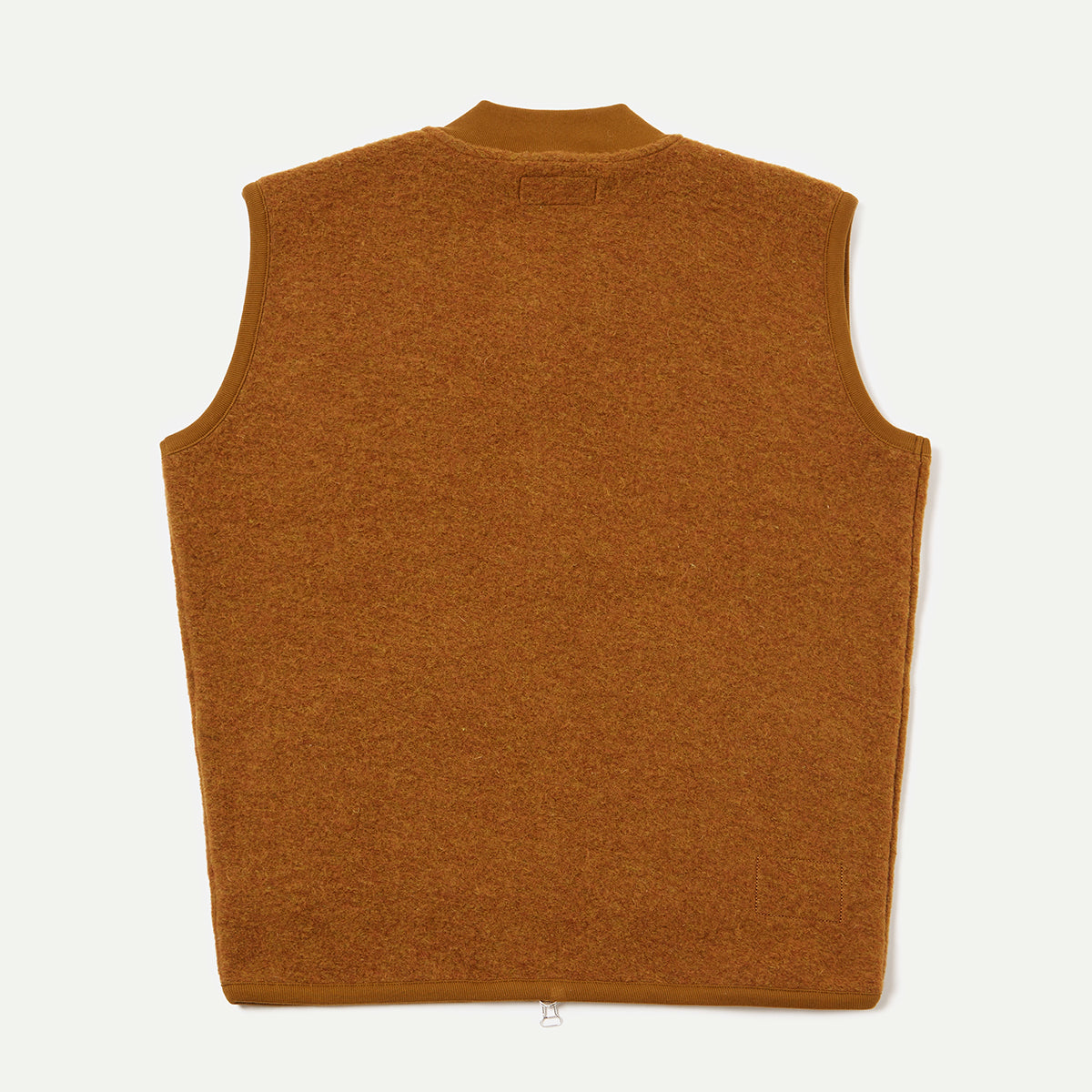 Universal Works Mustard Wool Fleece Zip Waistcoat