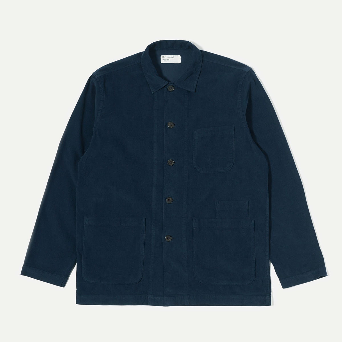 Universal Works Navy Fine Cord Bakers Overshirt
