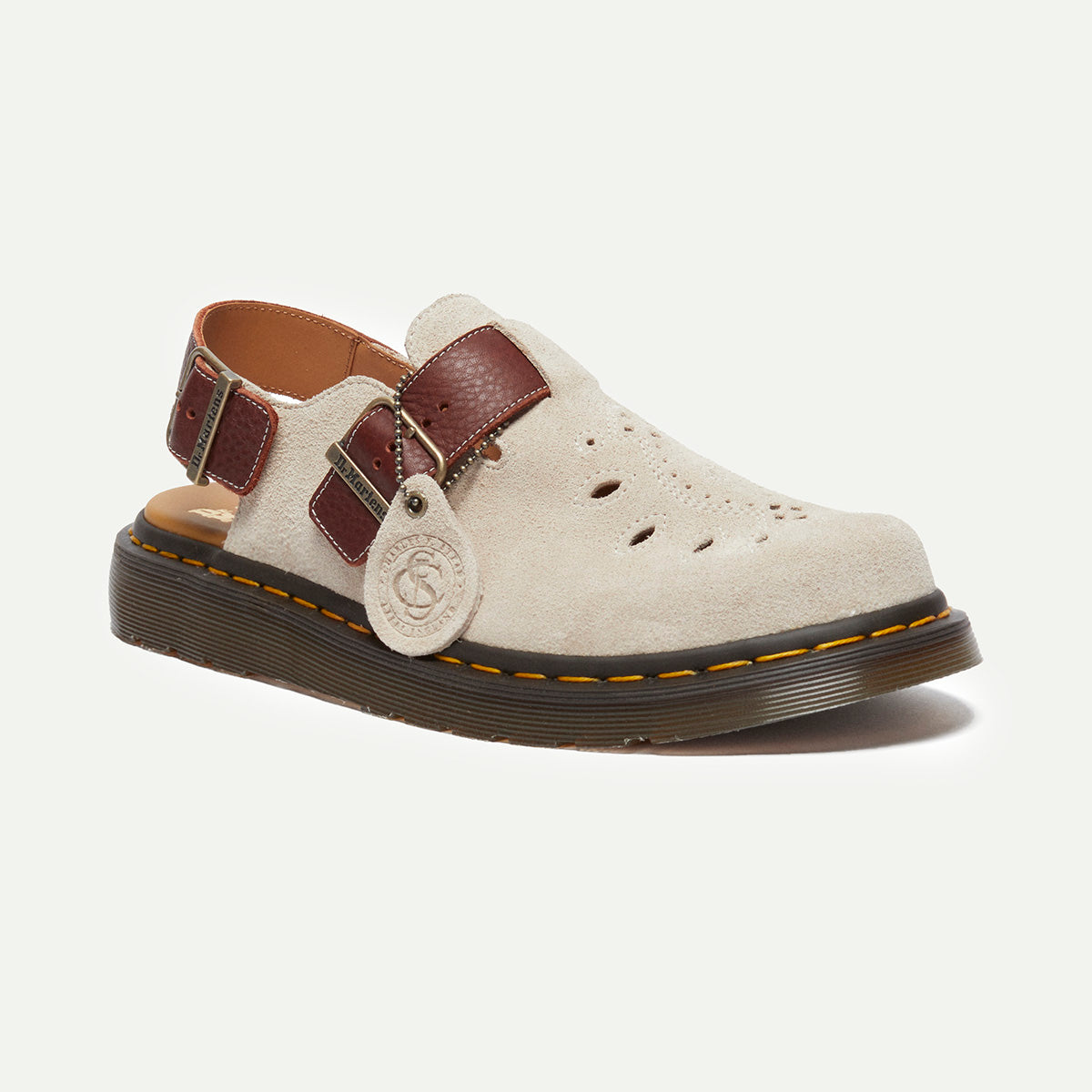 Dr. Martens Light Fawn/Mid Tan Jorge Suede Mules