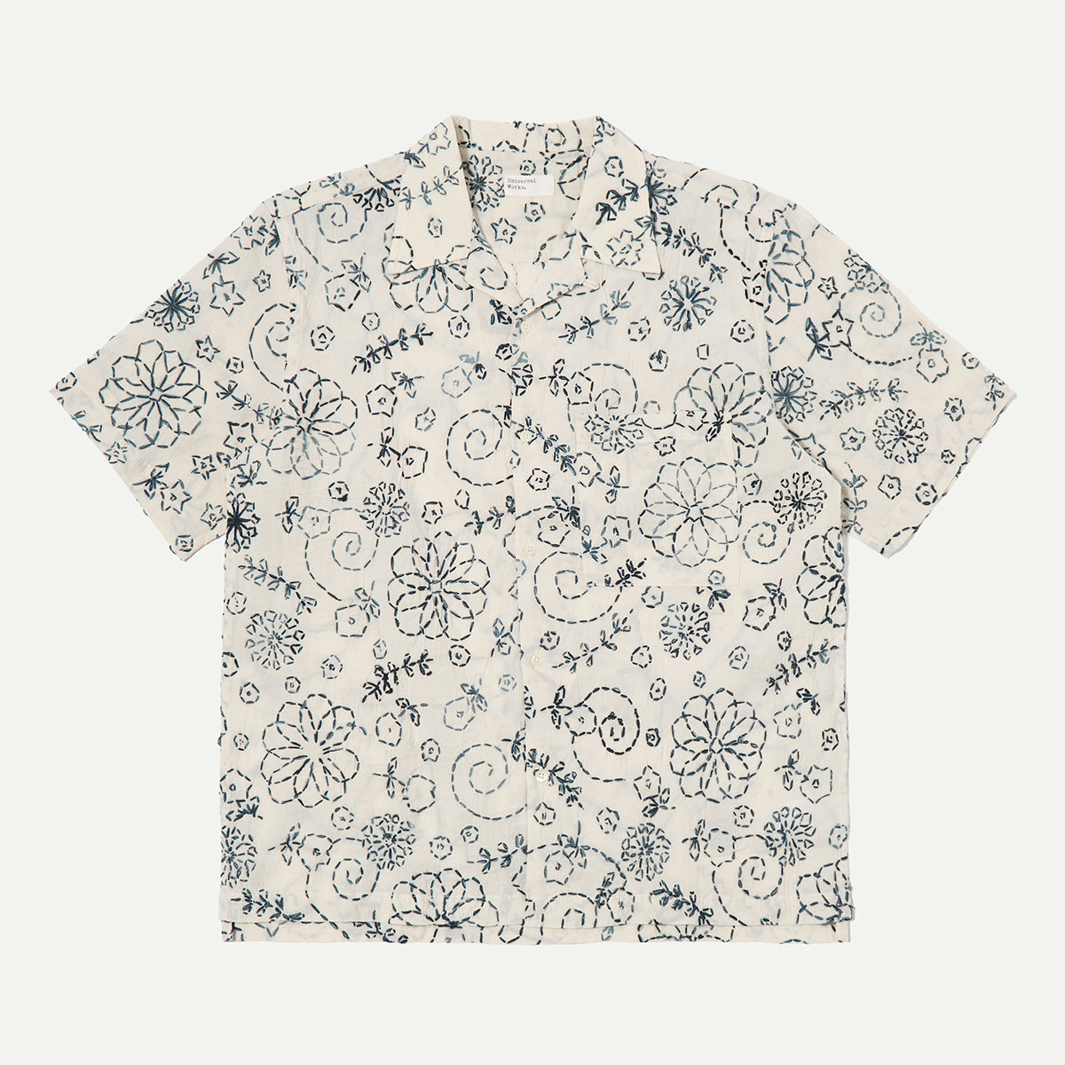 Universal Works Ecru/Charcoal Camp Shirt