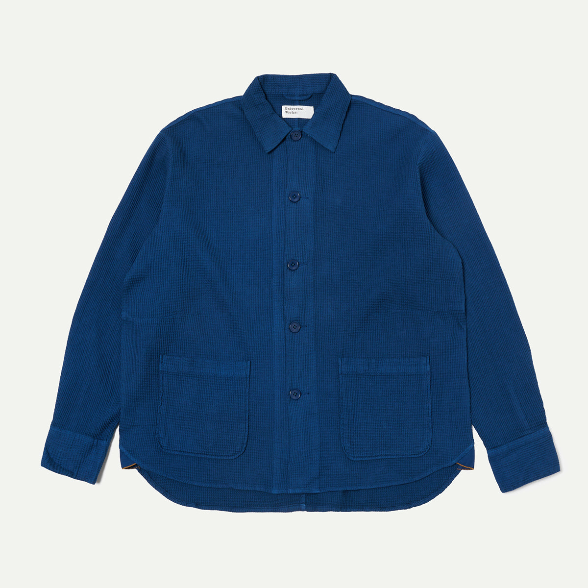 Universal Works Navy Nippon Waffle Travail Overshirt