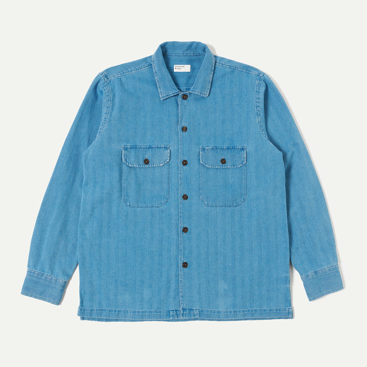 Universal Works Washed Indigo Long Sleeve Utility Shirt