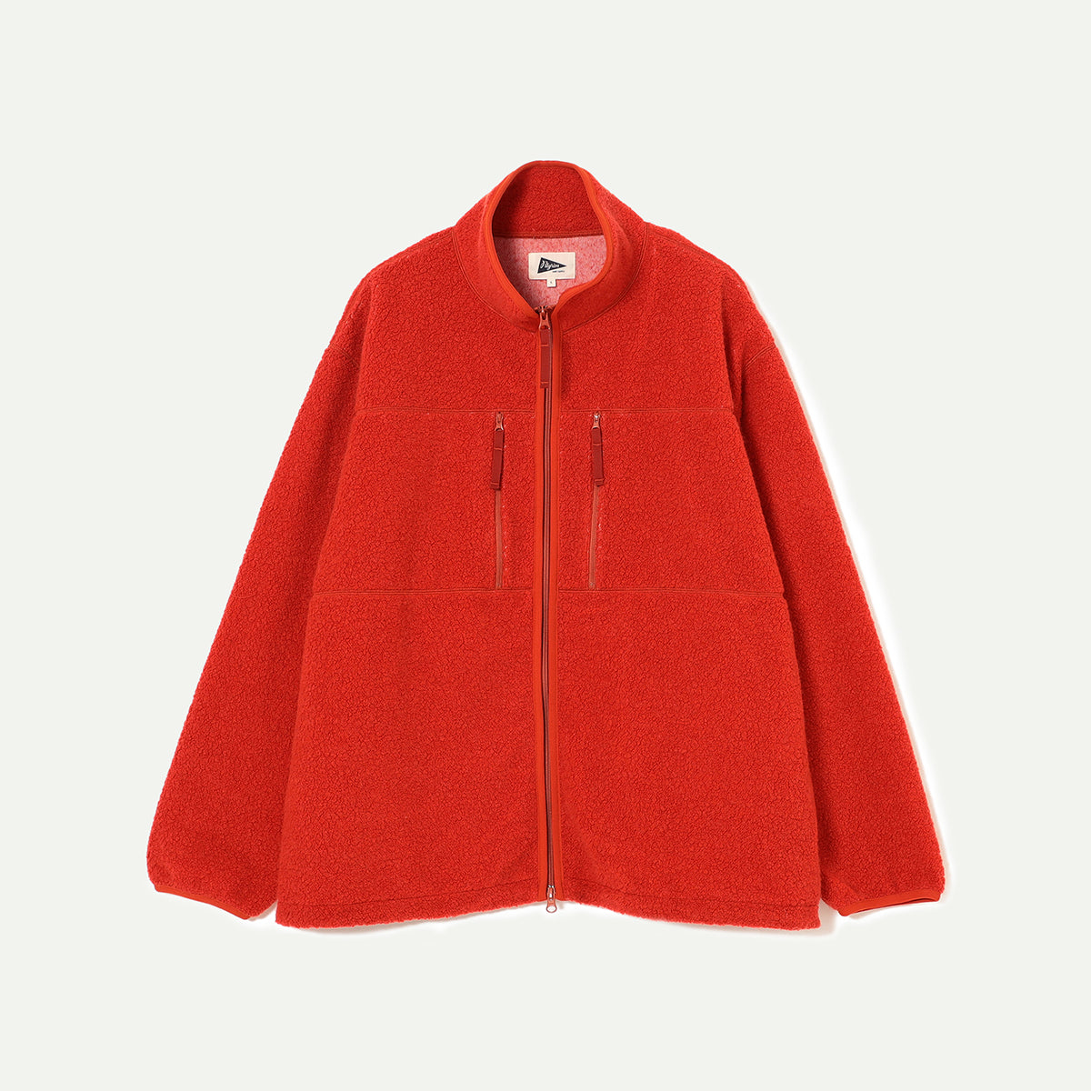 Pilgrim Orange Antonio Zip Up Wool Fleece Jacket
