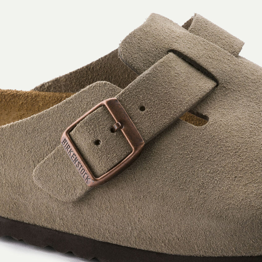 Birkenstock Taupe Boston Suede Leather Sandal