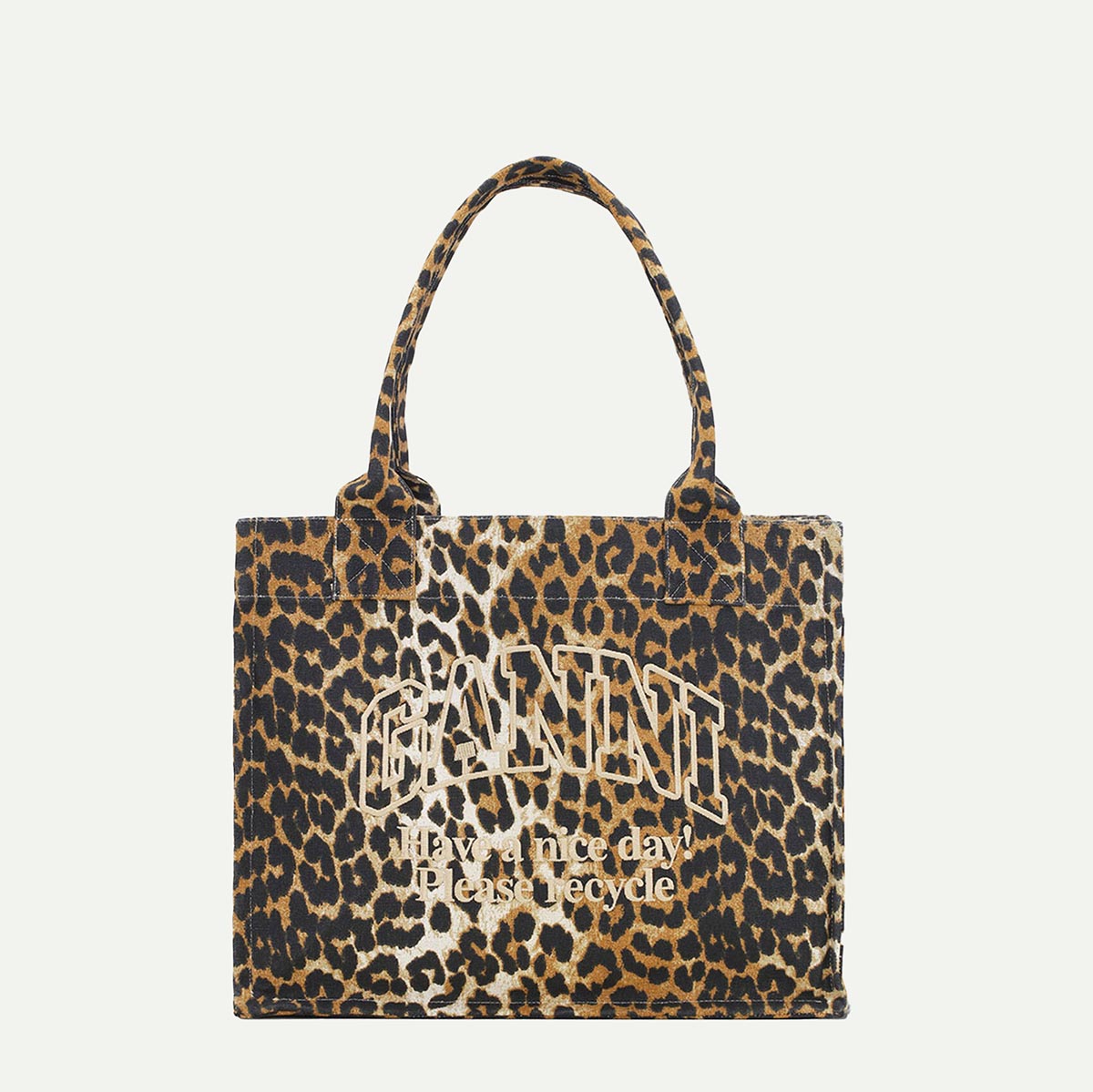 Ganni Leopard Print Small Easy Shopper