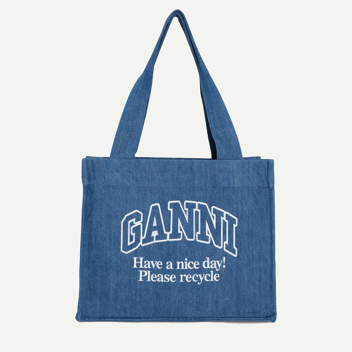 Ganni Denim Large Shopper Bag