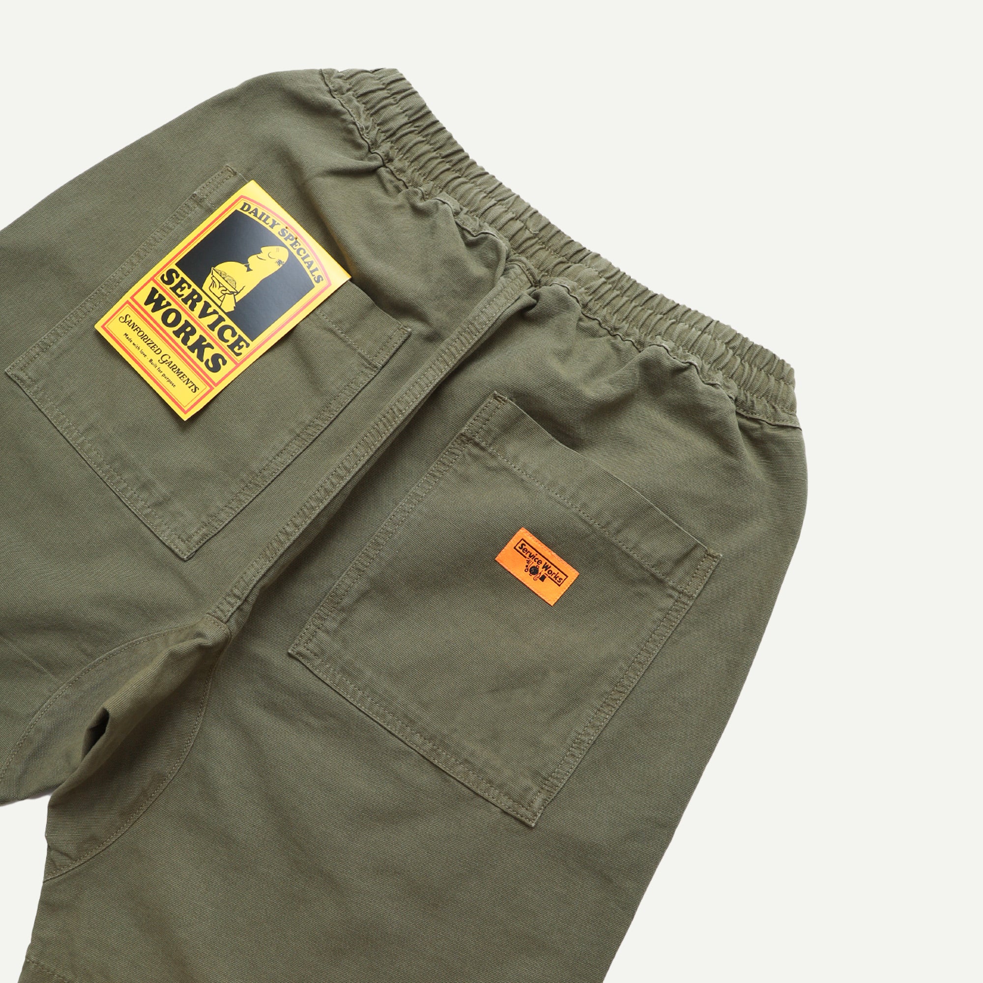 Service Works Olive Canvas Chef Shorts