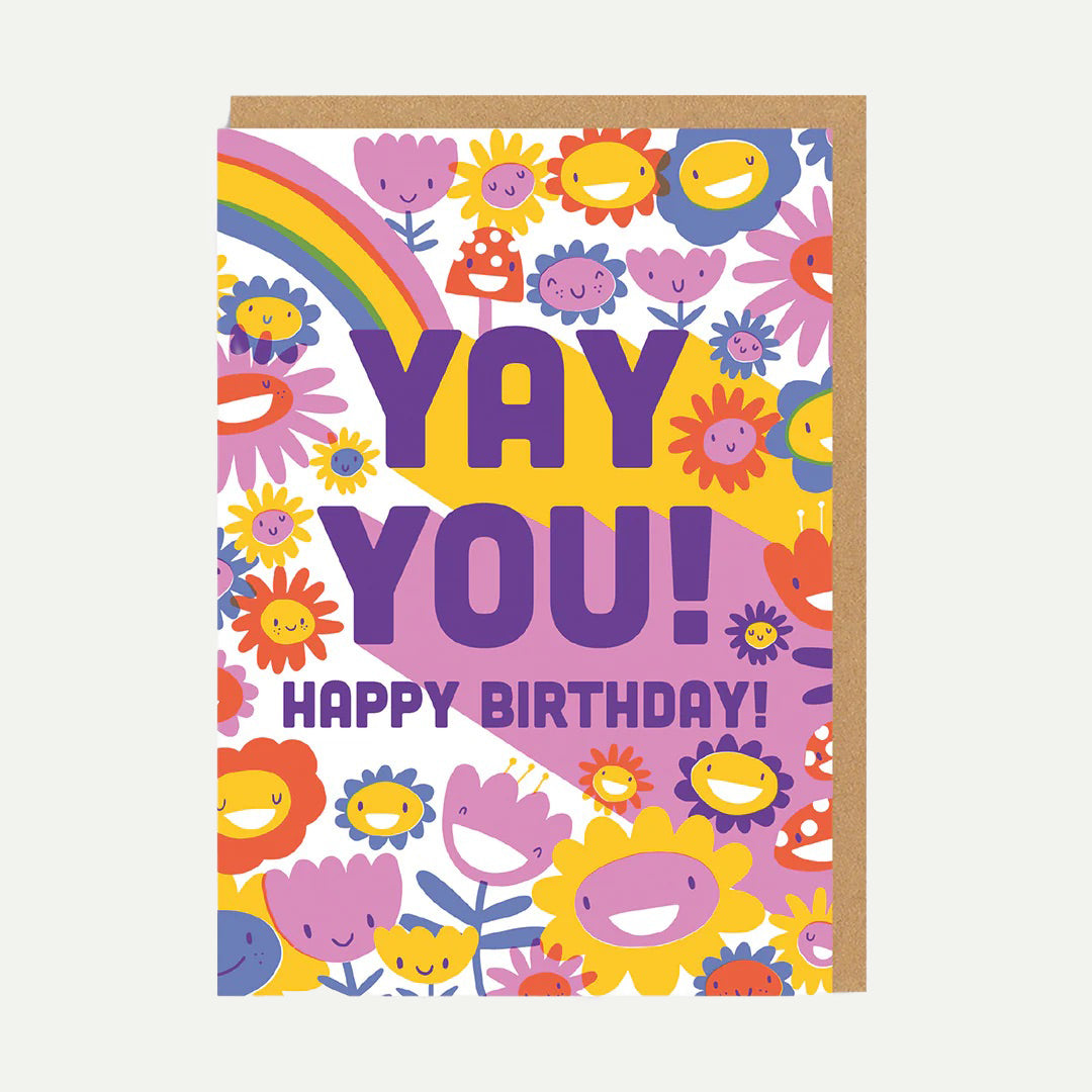Ohh Deer Yay You Flowers Birthday Card