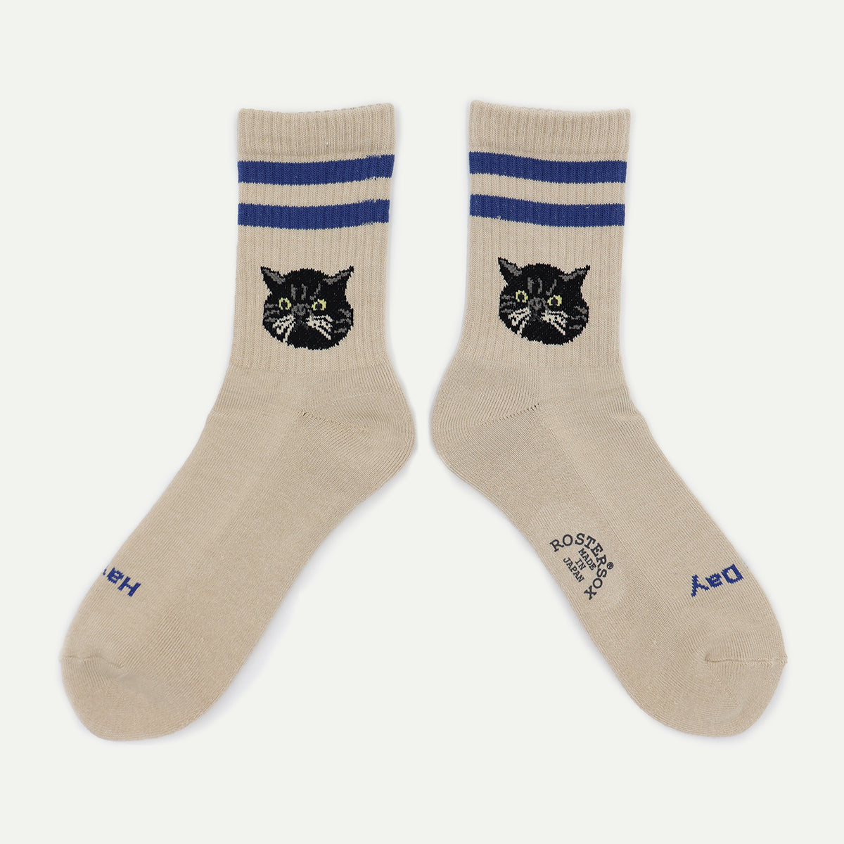 Rostersox Beige/Blue Cat Sock
