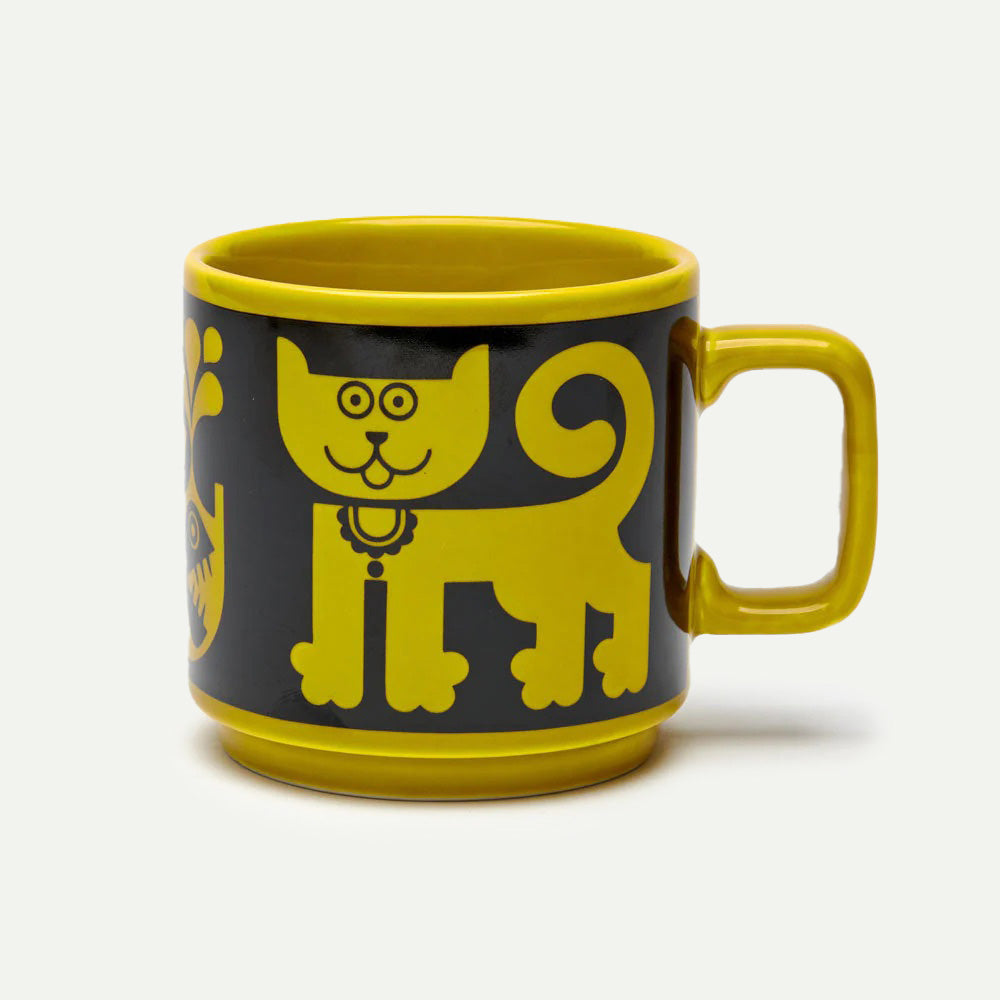Magpie X Hornsea Cat + Pirhana Chartreuse Mug