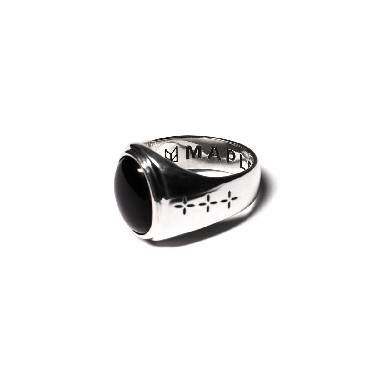 Maple Silver/Onyx Tommy Signet Ring