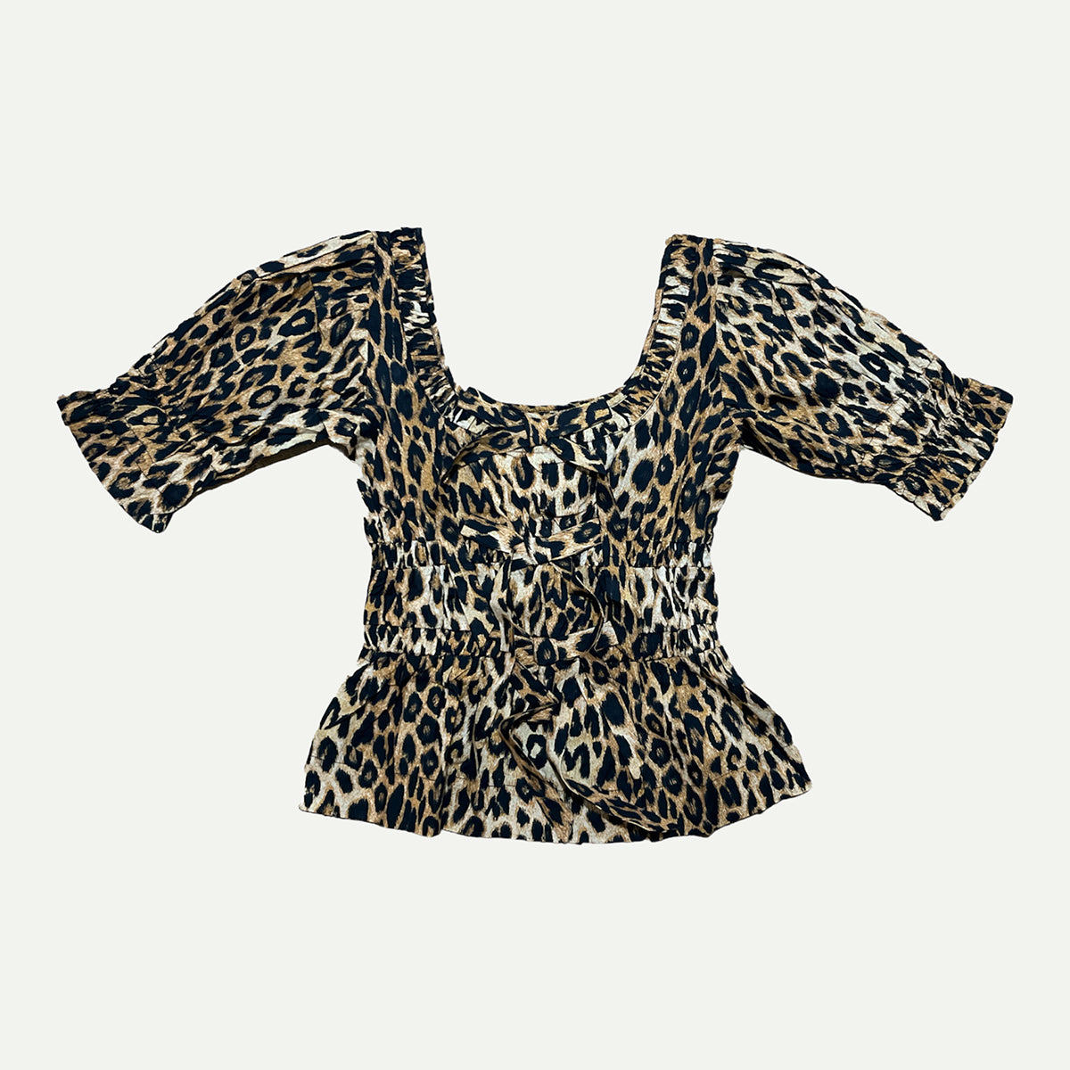 Damson Madder Leopard Print Bianca Ruffle Blouse