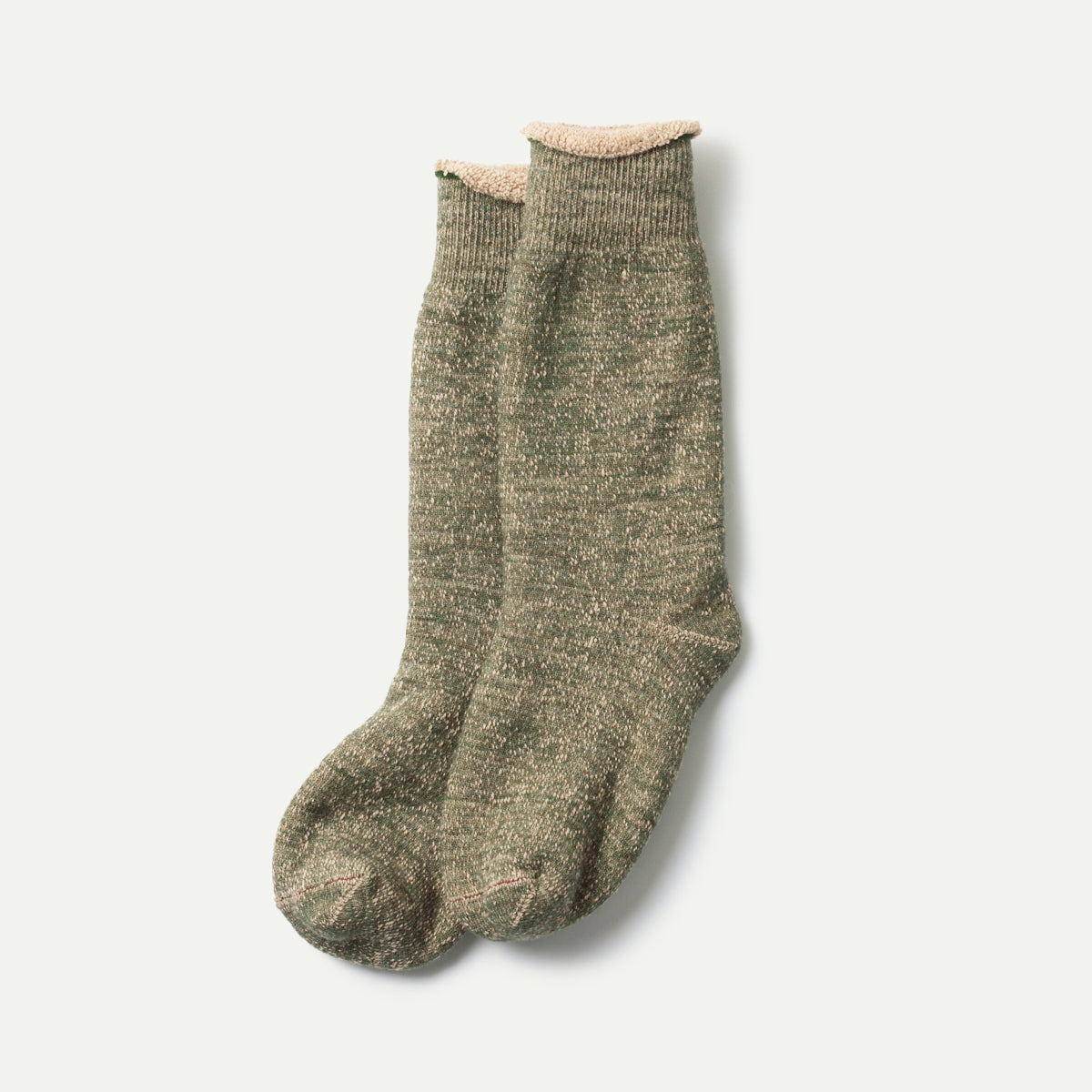 Rototo Green/Brown Double Face Crew Socks