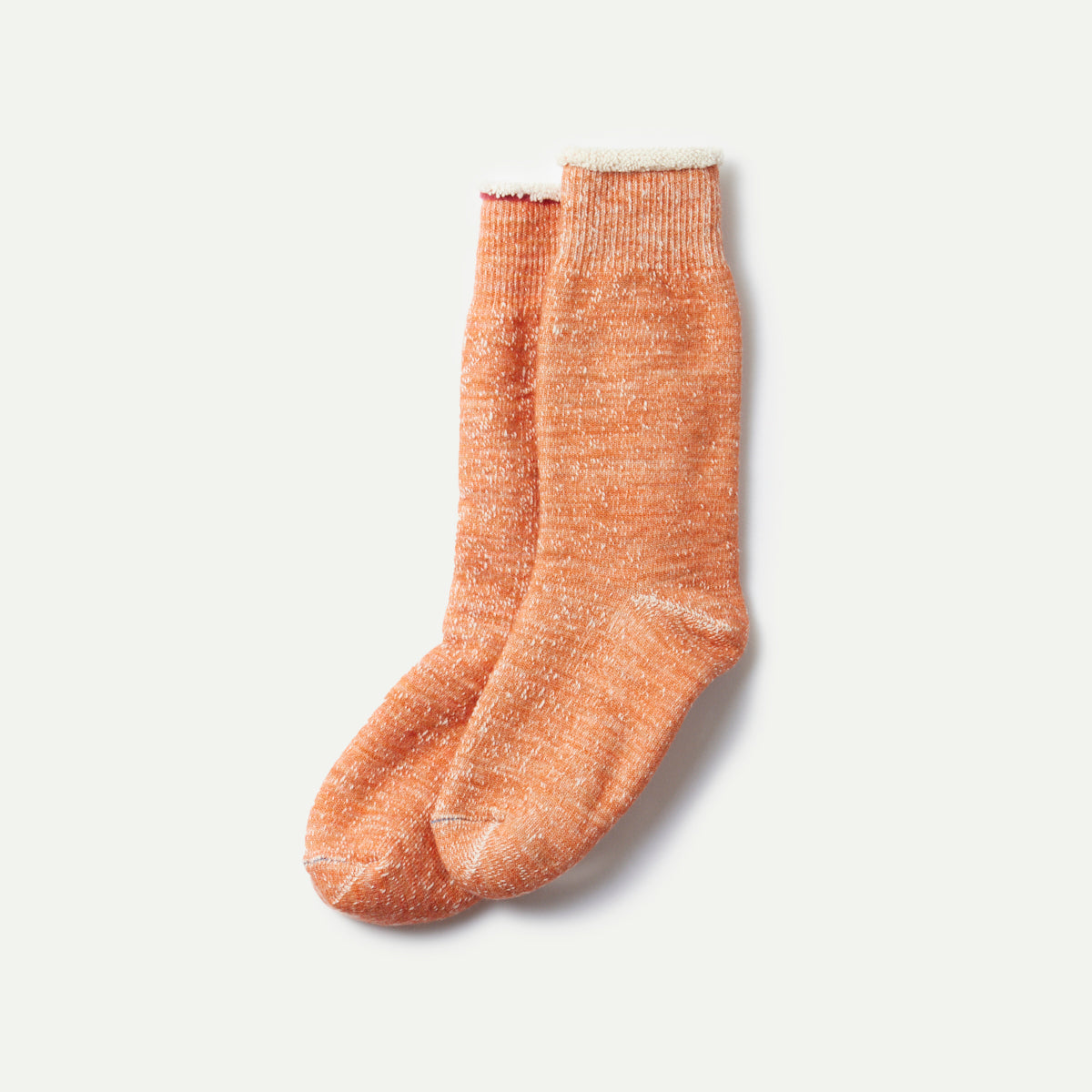 Rototo Orange Double Face Crew Socks