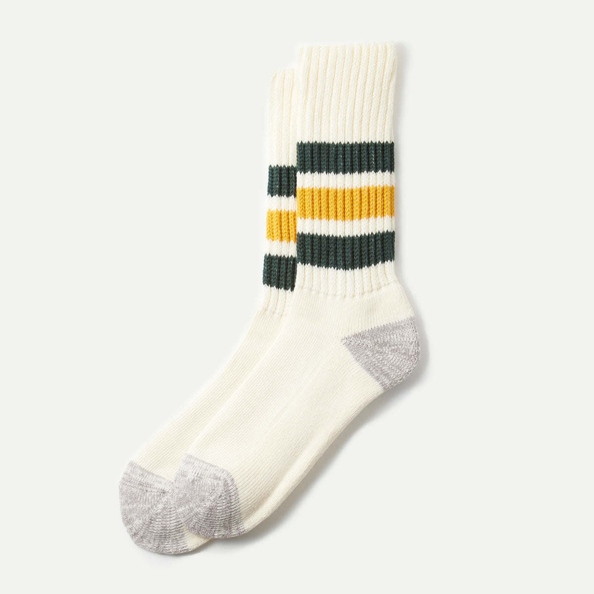 Rototo Dark Green/Yellow Old School Crew Sock