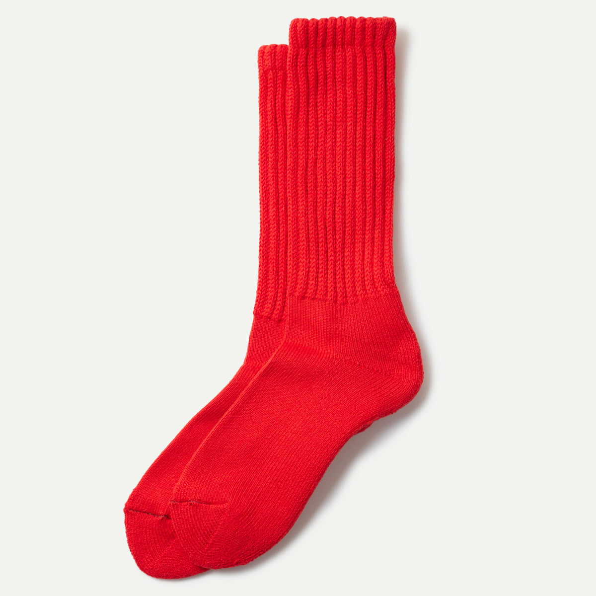 Rototo Red Loose Pile Crew Socks