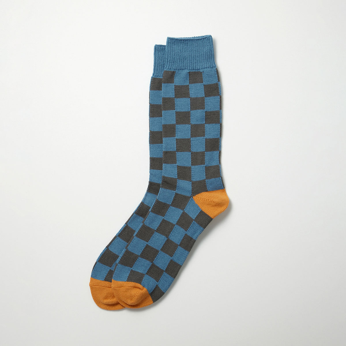 Rototo Navy/Blue Checkerboard Socks