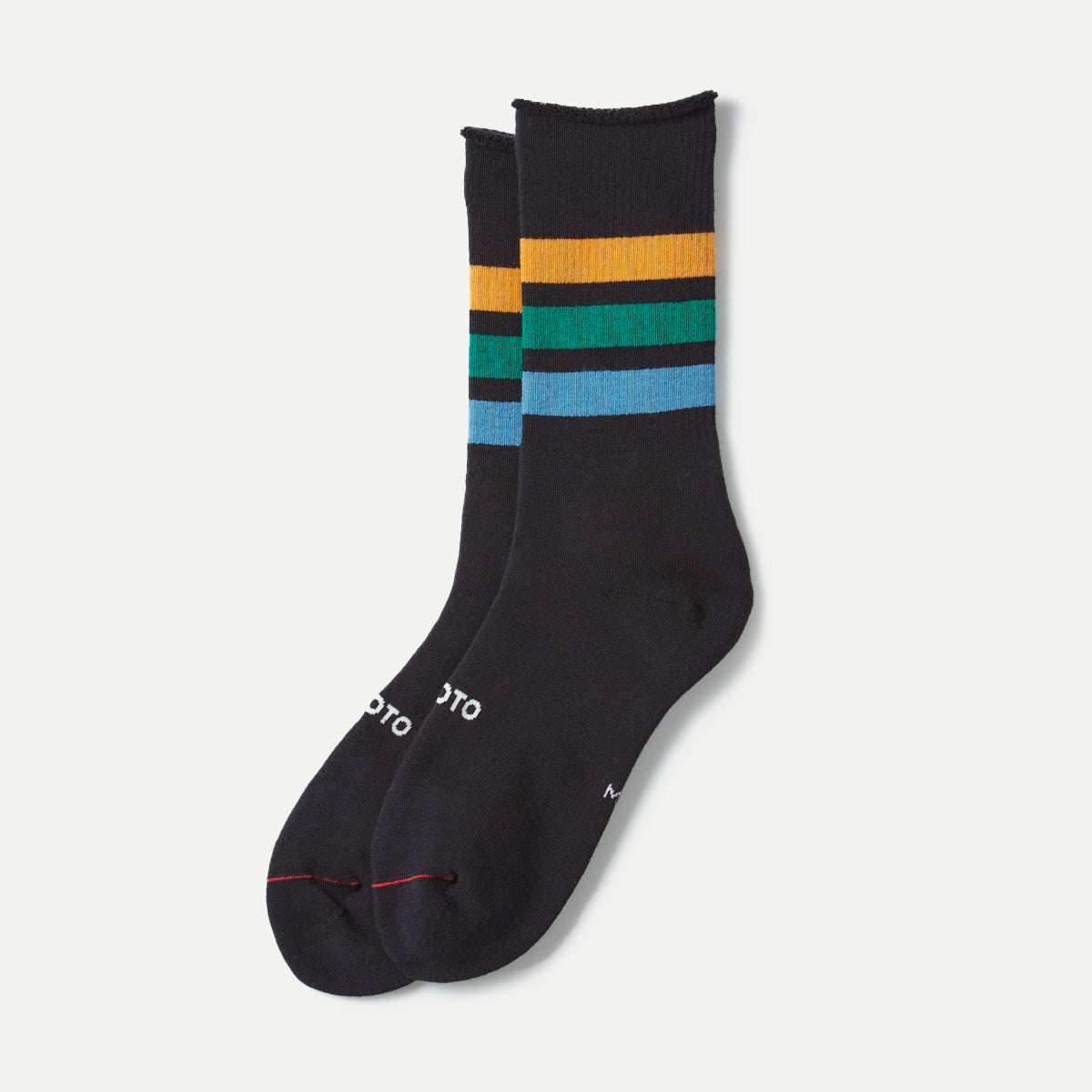 Rototo B.B. Fine Pile Striped Crew Socks