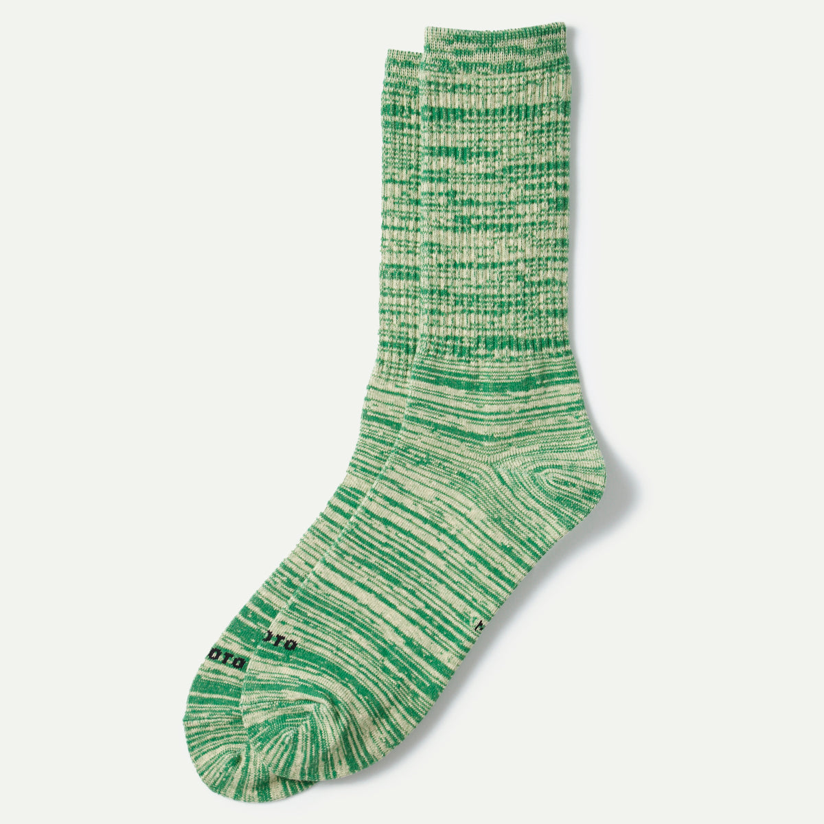 Rototo Green/Raw Raffy Blend Crew Sock